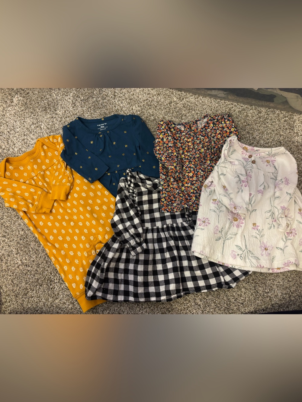 Carter's Girls Multi-Color Floral, Plaid & Solid Tops Bundle